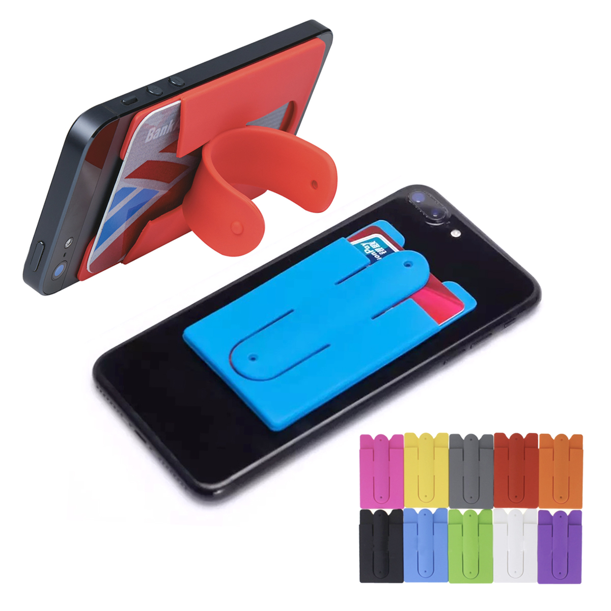 2-in-1 Silicone Phone Stand with Cardholder